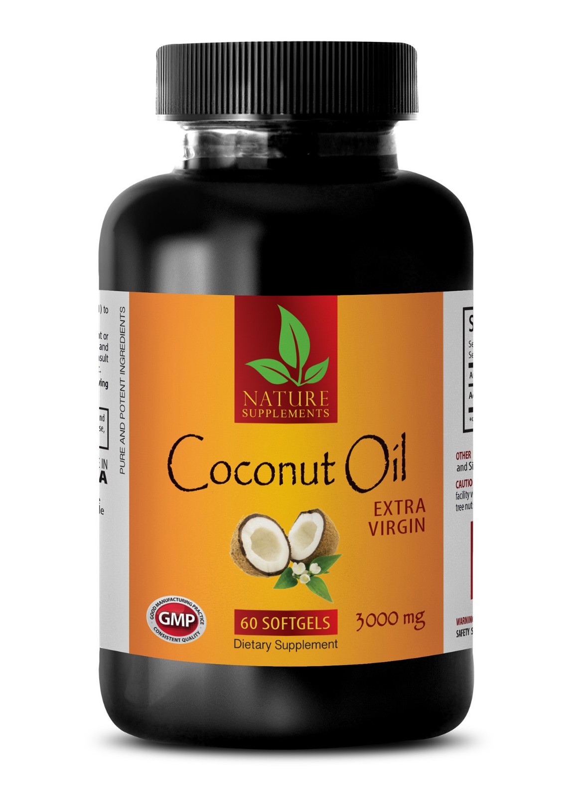 Coconut Oil Pills – Extra Virgin 3000mg – Coconut Oil Organic – 60 Softgels