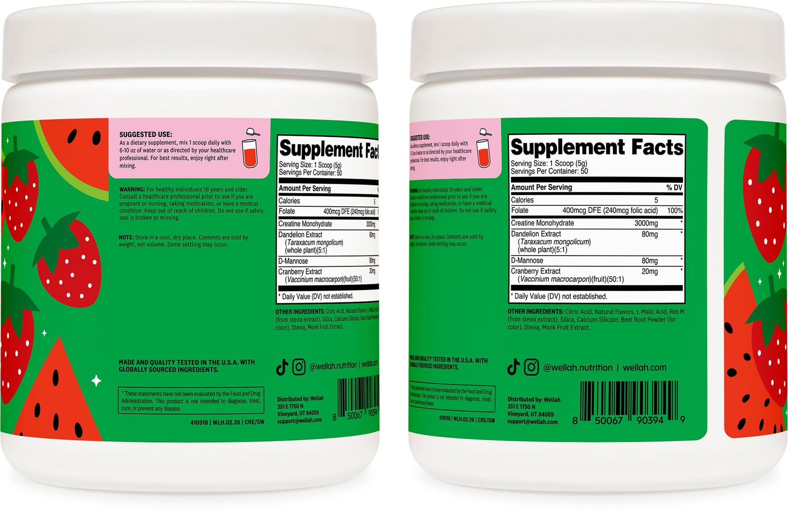Creatine for Women (50 Servings) Strawberry Watermelon – 3g of Creatine Monoh…