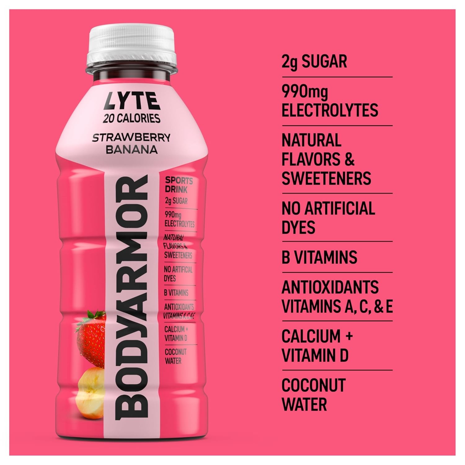 BODYARMOR LYTE Low-Calorie Sports Drink, Strawberry 16 Ounce (Pack of 12)
