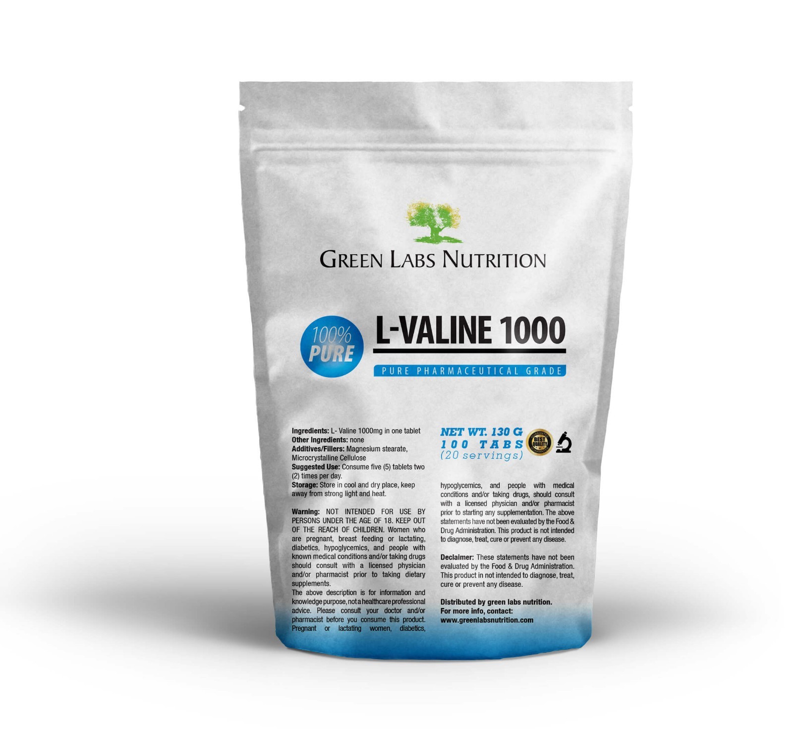 L-Valine 1000mg Tablets BCAA Amino Acids ANTICATABOLIC