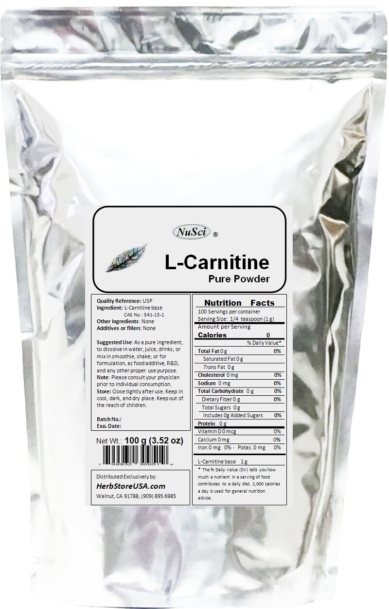 L-Carnitine pure Powder (2.2 lb) 1kg USP quality weight loss