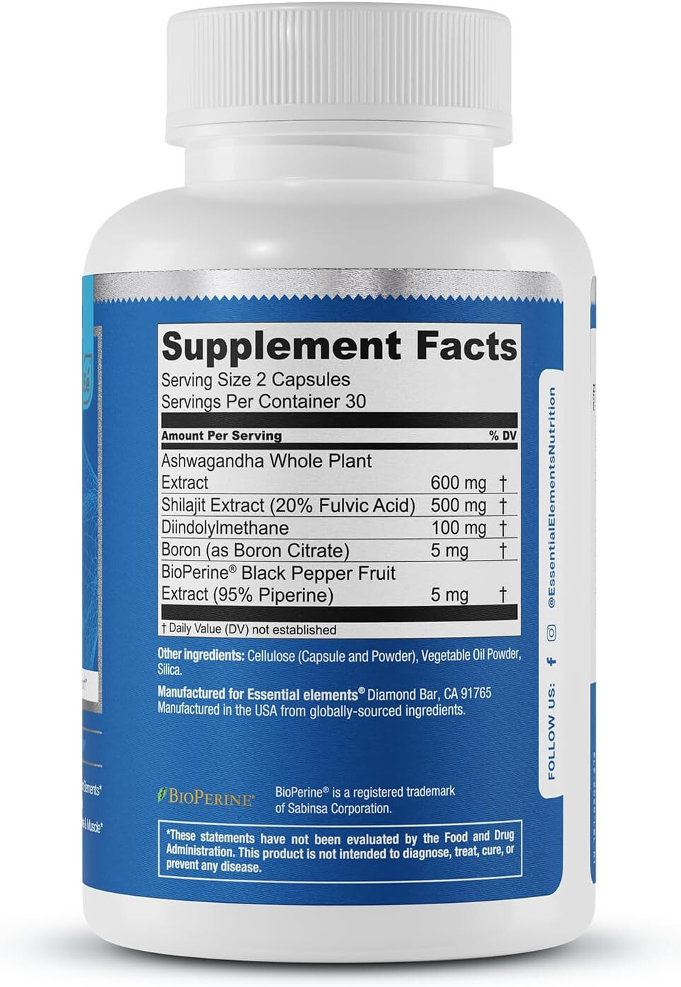 Essential Elements T-Hero Men’s fitness Capsules 1210mg – Balanced Energy Levels