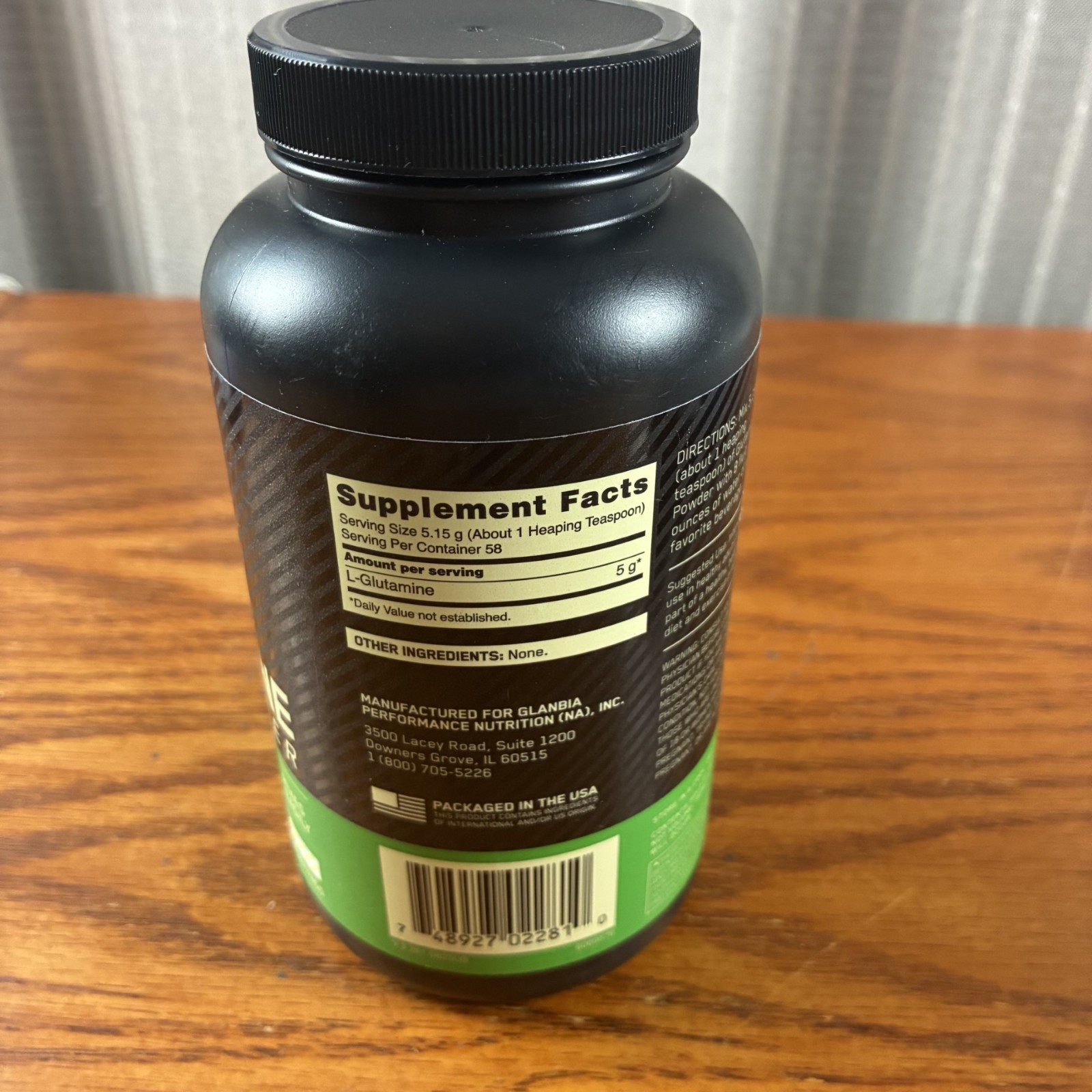 Optimum Nutrition Glutamine Powder Unflavored 10.58 oz 300 g Exp 06 07 2028