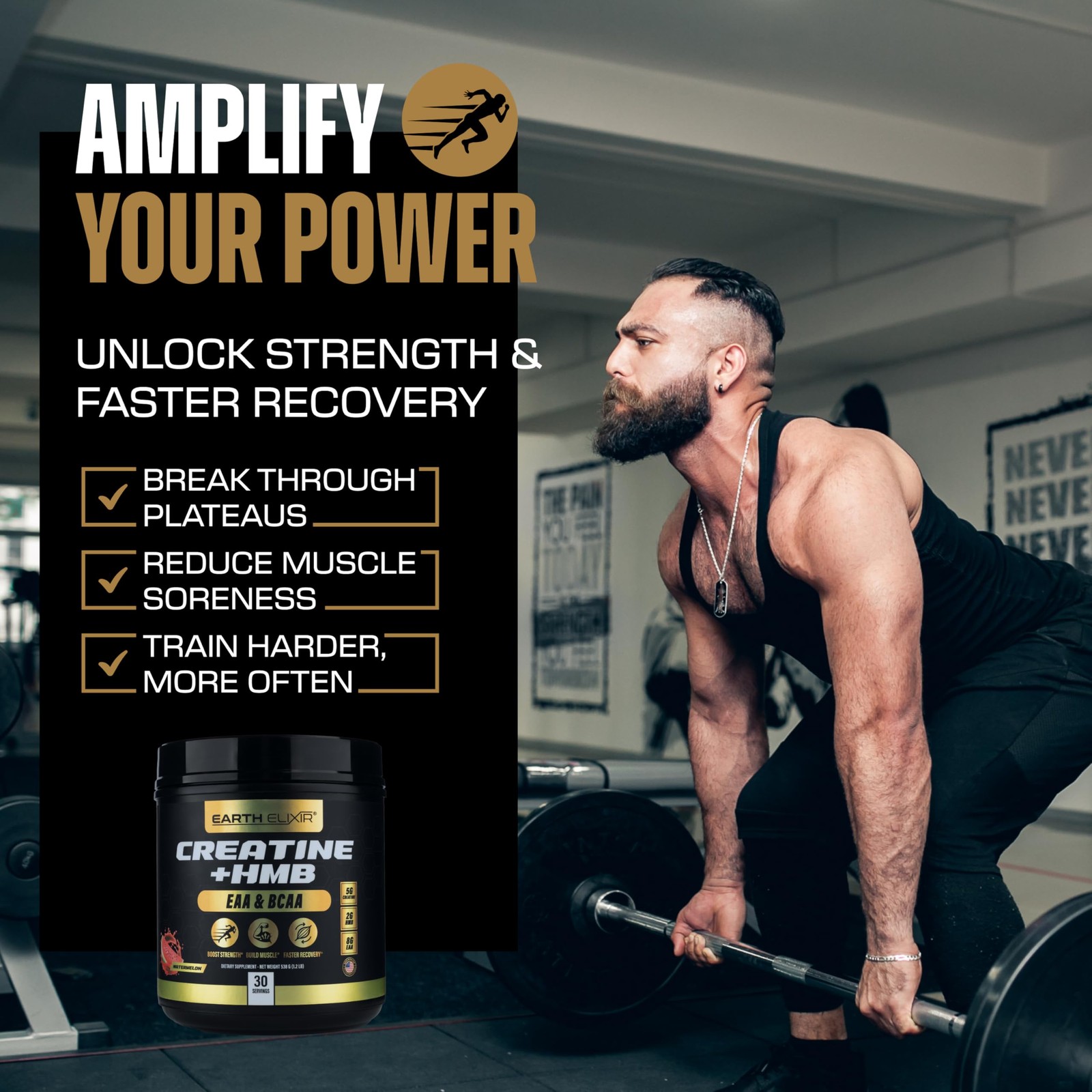 Creatine HMB Supplements for Men and Women w/Essential Amino Acids | EAA & BC…