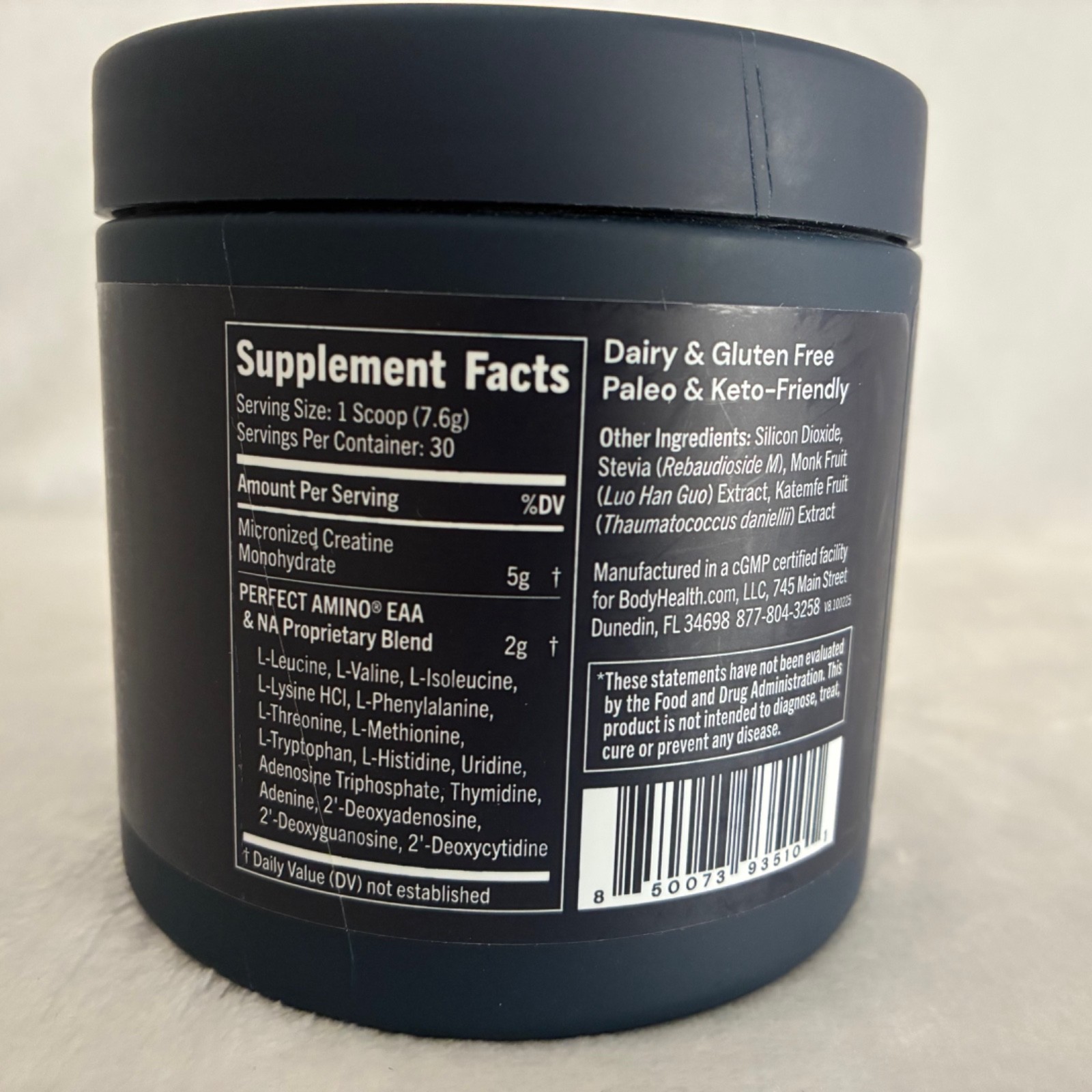 BodyHealth Perfect Amino Creatine Powder 8.04 oz – 30 Servings – Exp 10/2027