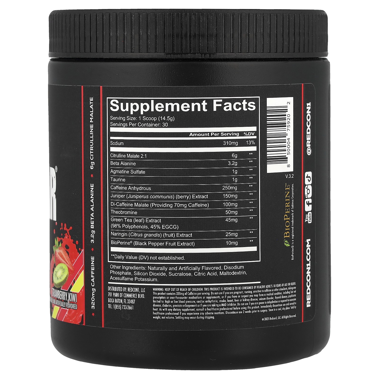 Total War, Preworkout, Strawberry Kiwi, 15.56 oz (441 g)