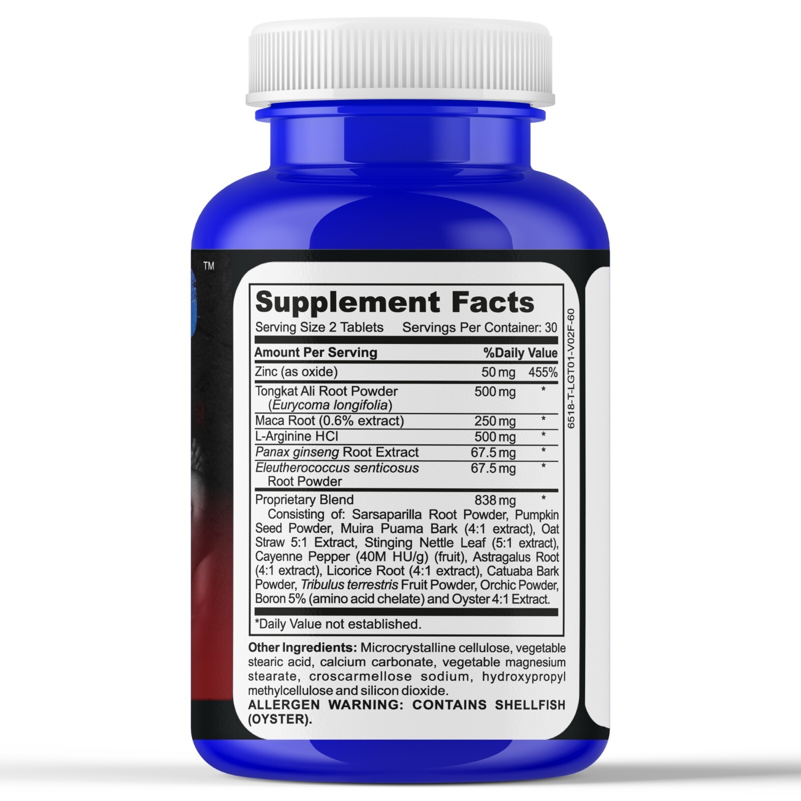 Testosterone Booster Male Enhancement Libido Enhancer 60 Tablets- 02/02/2026