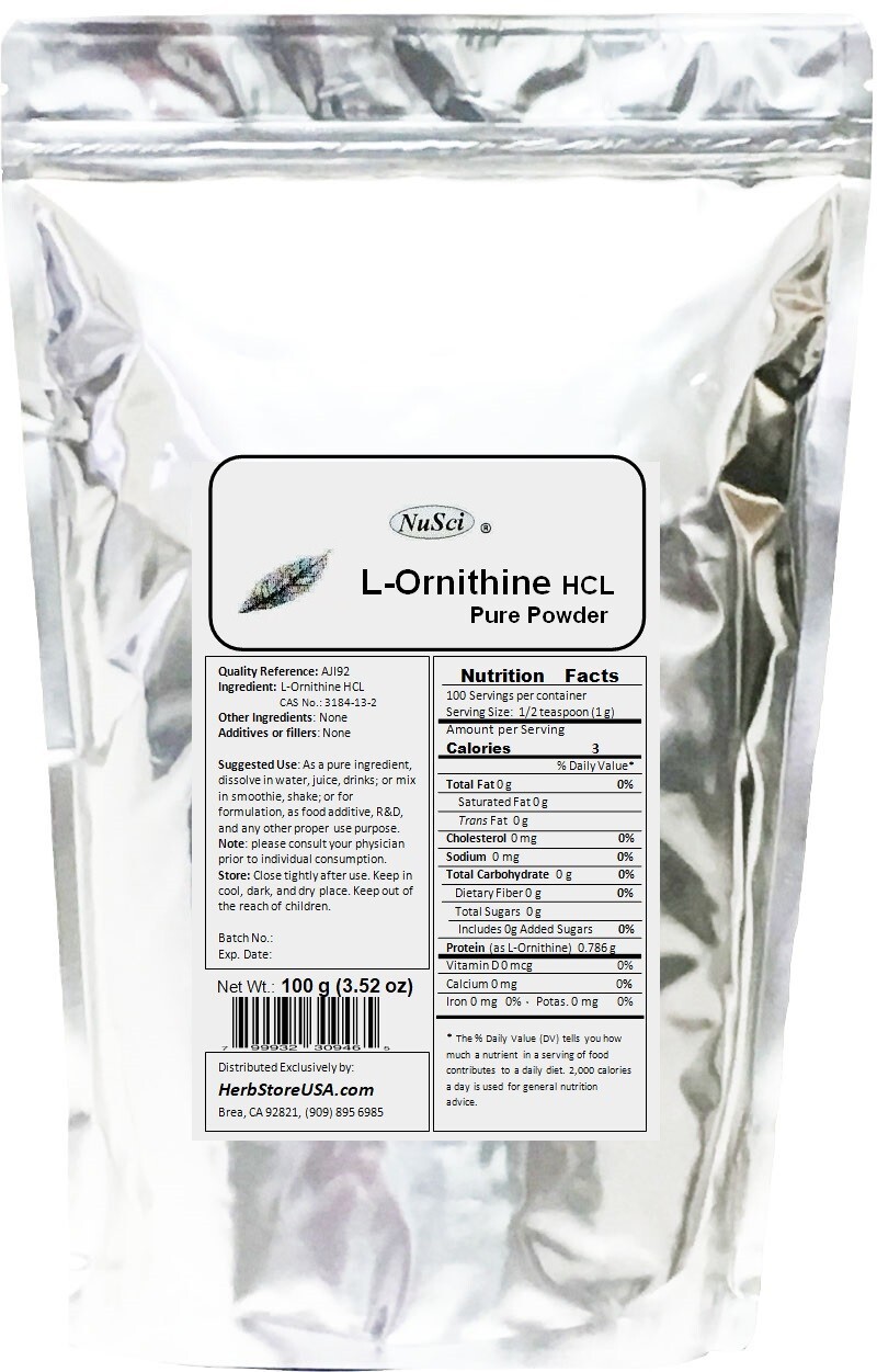 NuSci Pure L-Ornithine Powder 2270g (5.0Lb) lean muscle mass