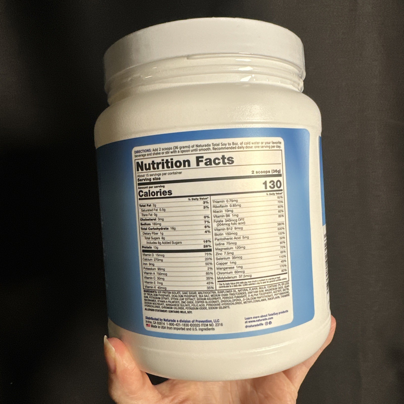 Naturade Total Soy Weight Loss Shake Vanilla 1.2 Lb 540 G
