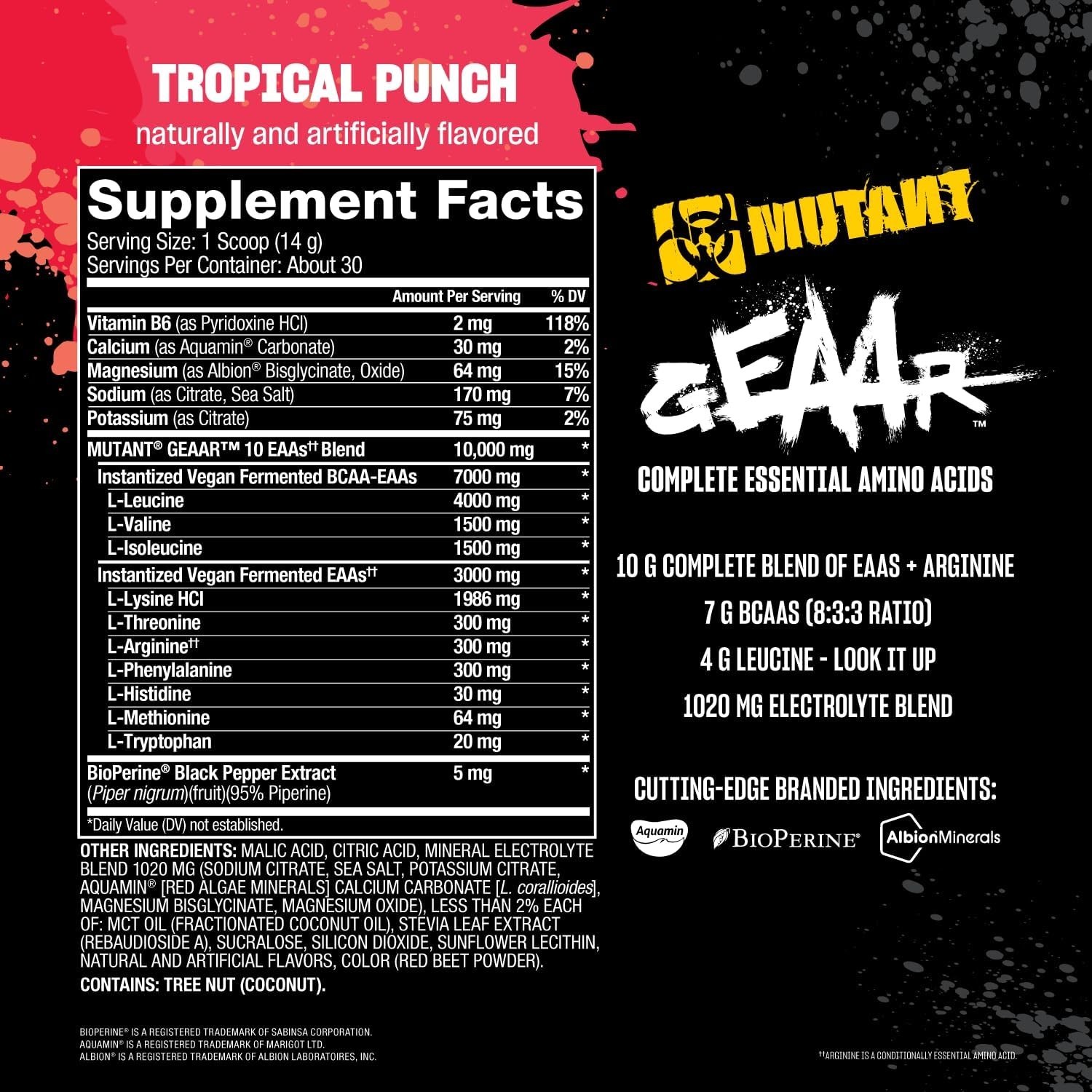 GEAAR – 9.4g of EAA Powder + Arginine, 7g BCAAs, 4g Leucine, Electrolytes, Co…