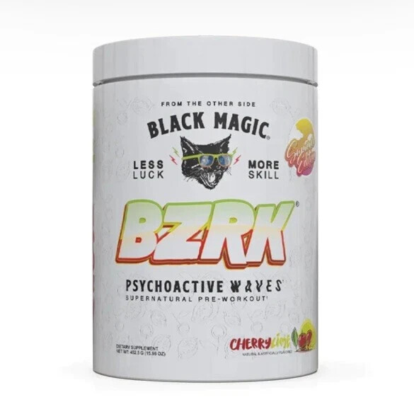 BZRK Pre Workout Black Magic Supply 25 Serving, Cherry lime Energy And Focus