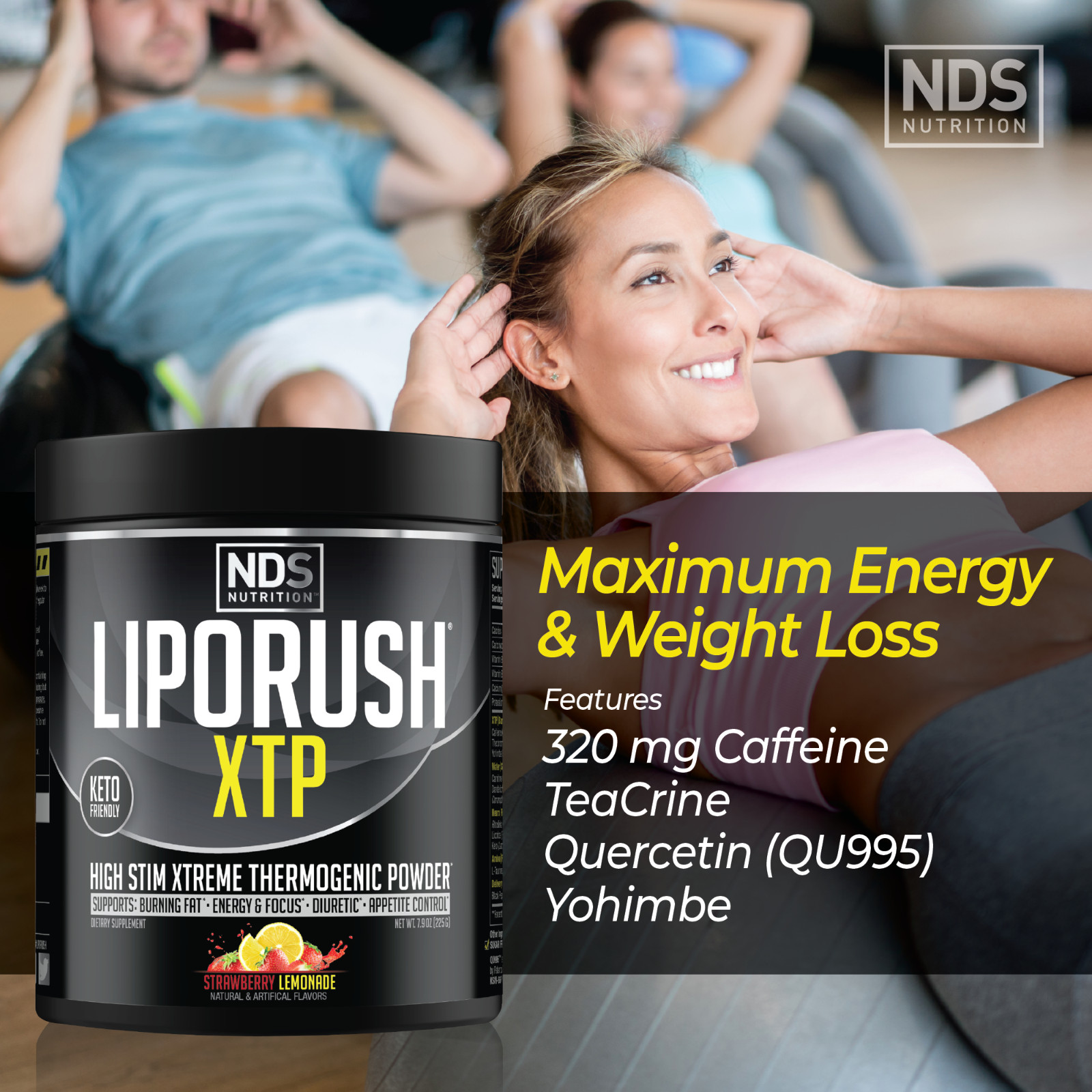 LipoRush XTP Thermogenic Fat-Burning Powder – Strawberry Lemonade / 45 Servings