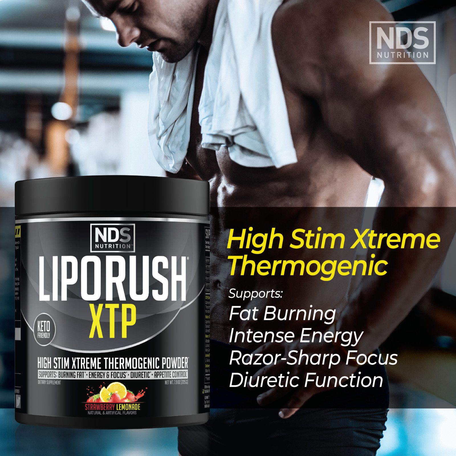LipoRush XTP Thermogenic Fat-Burning Powder – Strawberry Lemonade / 45 Servings
