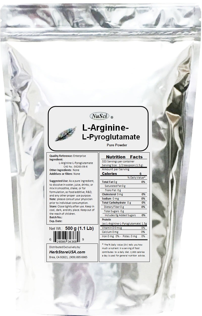 NuSci L-Arginine L-Pyroglutamate Pure Powder 1000g(2.2LB memory cognition better