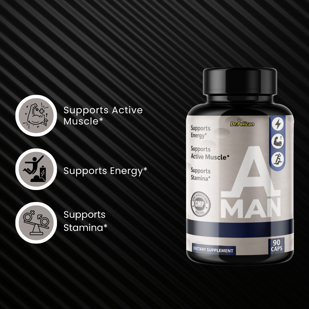 A MAN- Bodybuilding & Men’s Health Support- 10 Bottles- 900 Capsules