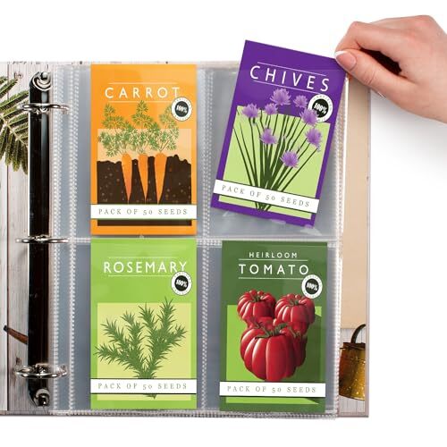 25 Pack 4 Pocket Seed Storage Organizer Sleeves Garden Seed Sleeves