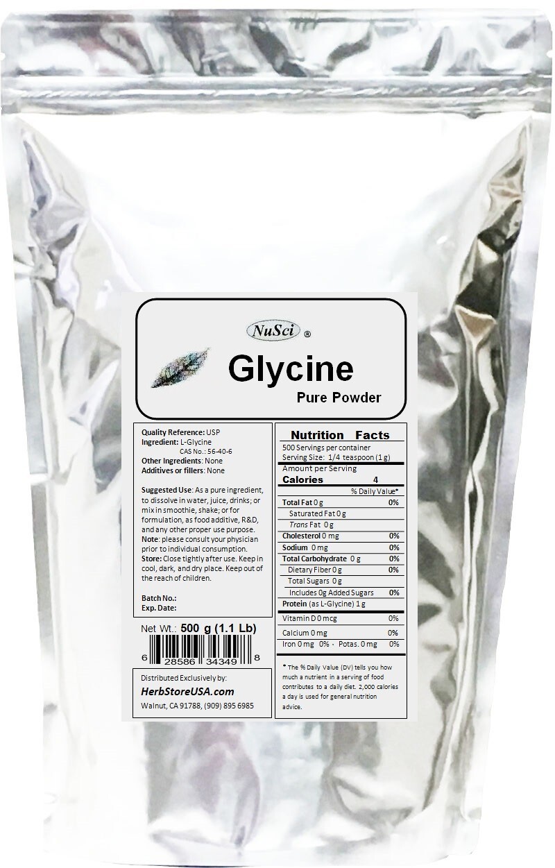 NuSci Pure Glycine Powder 5.0 LB – 2.27 Kg Bulk