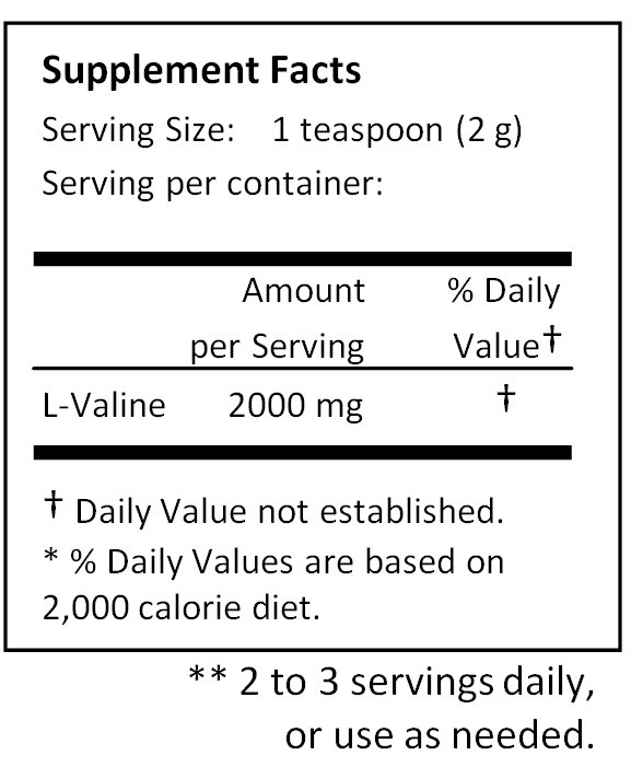 NuSci L-Valine pure powder 500g (1.1lb) Valine BCAA Muscle building