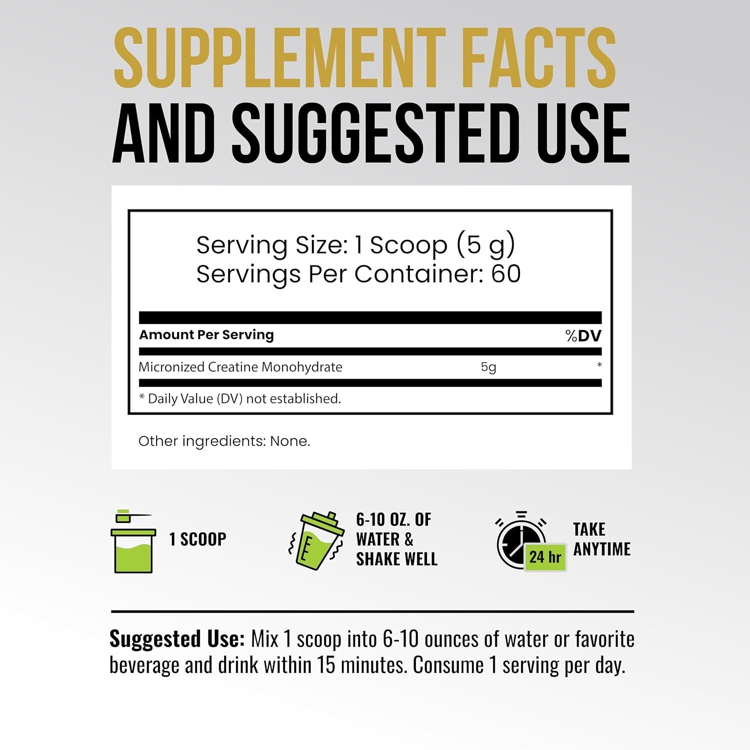 100% Pure Micronized Creatine Monohydrate – 5000mg for Muscle Growth & Recovery