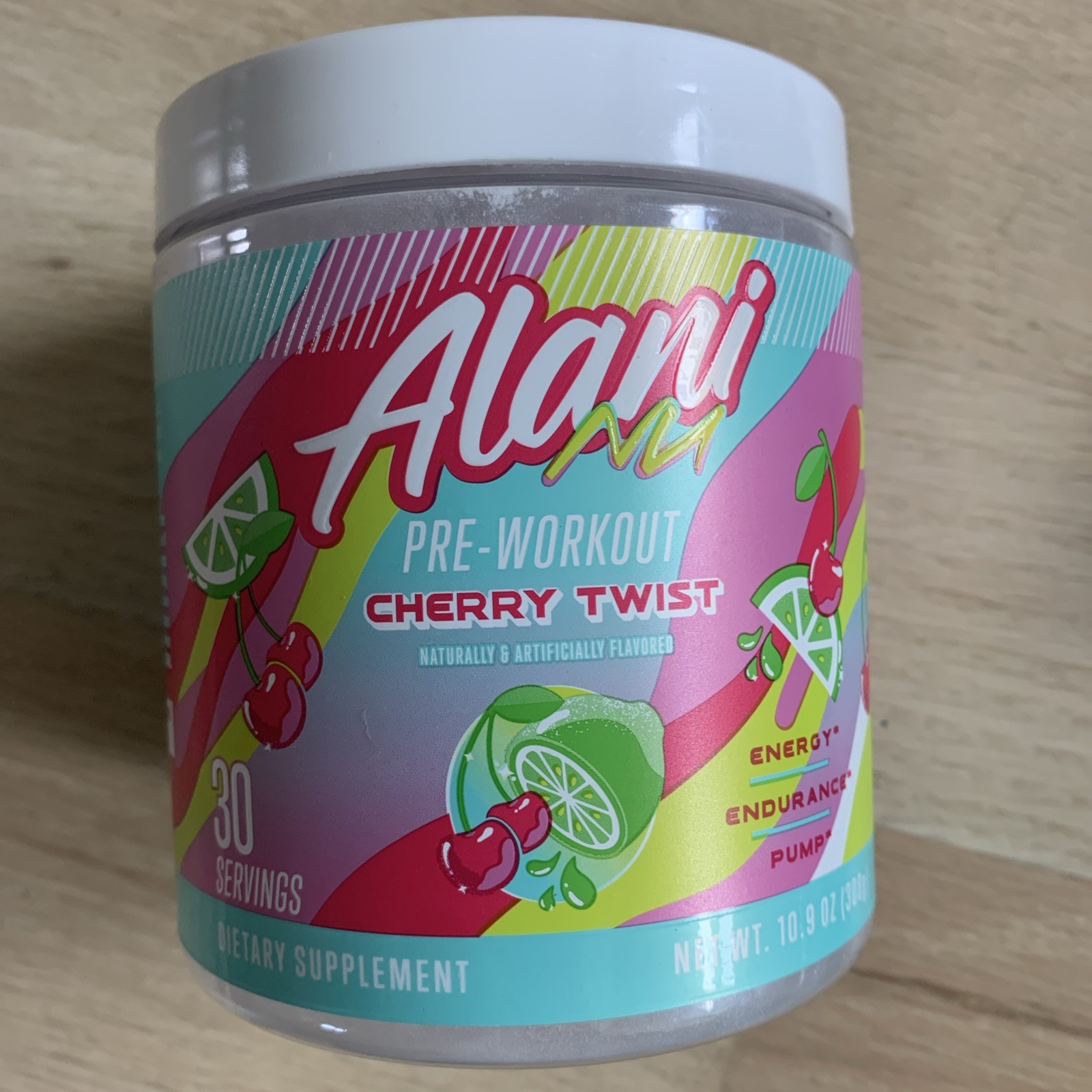 Alani Nu Pre Workout Cherry Twist 30 Servings (10.9 oz) Expires 01/2028