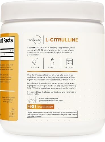 L-Citrulline Powder 3000mg Unflavored 100 Servings Pre Workout Supplement