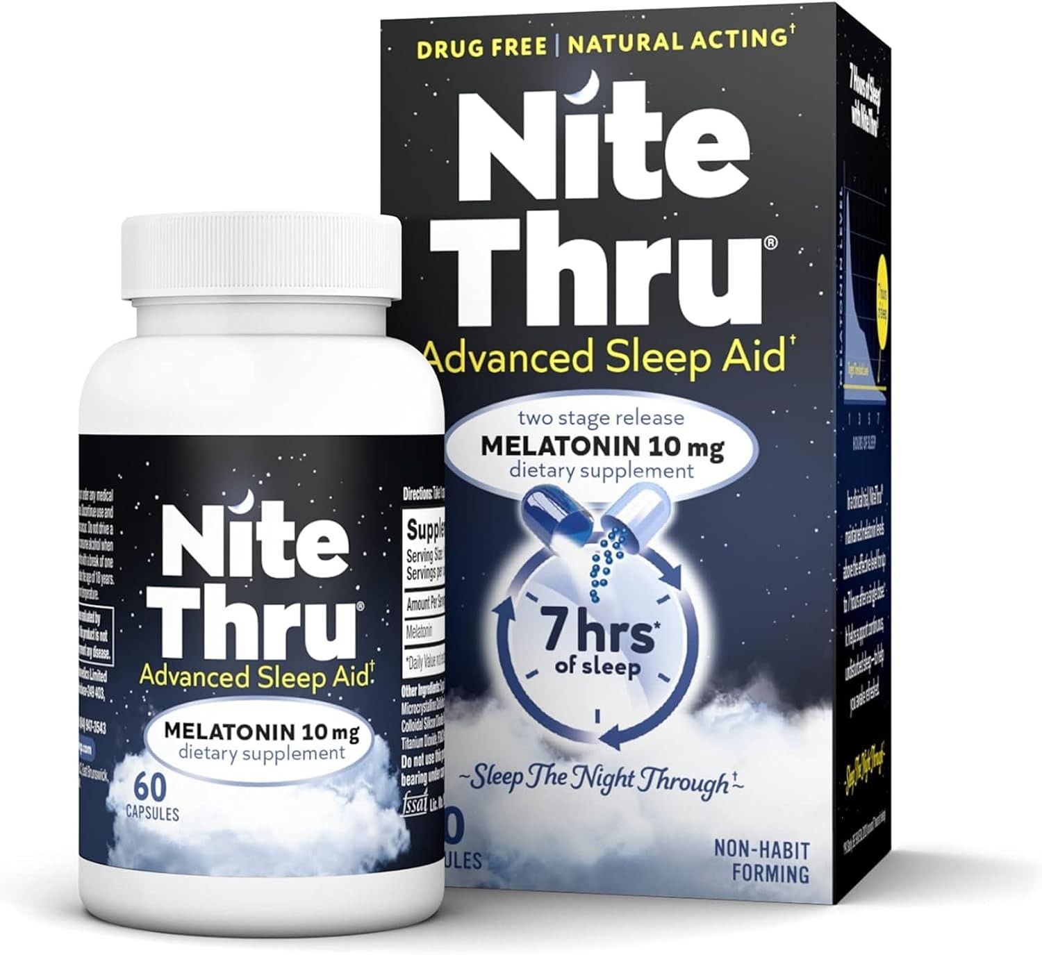 Maximum Strength Sleep Supplement, 10mg Melatonin, 60 Capsules | Clinically prov