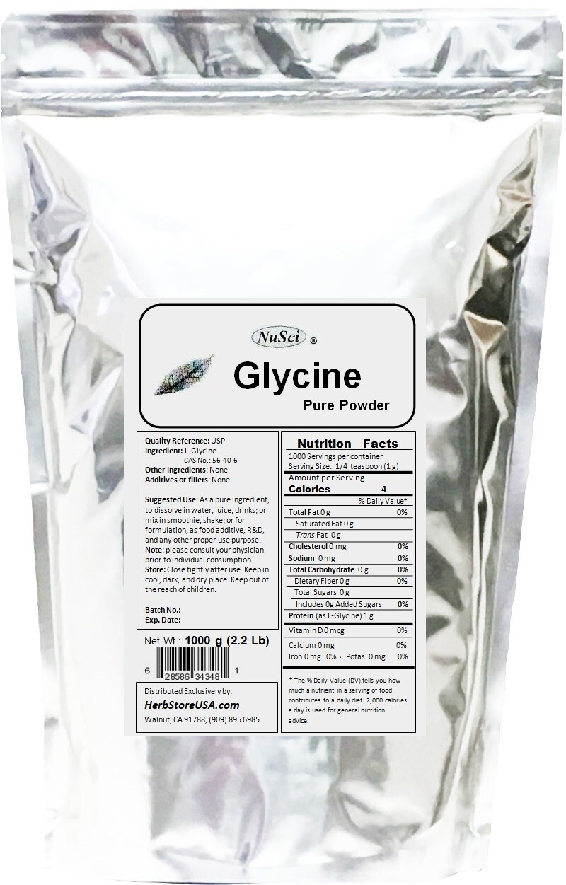 NuSci Pure Glycine Powder 5.0 LB – 2.27 Kg Bulk