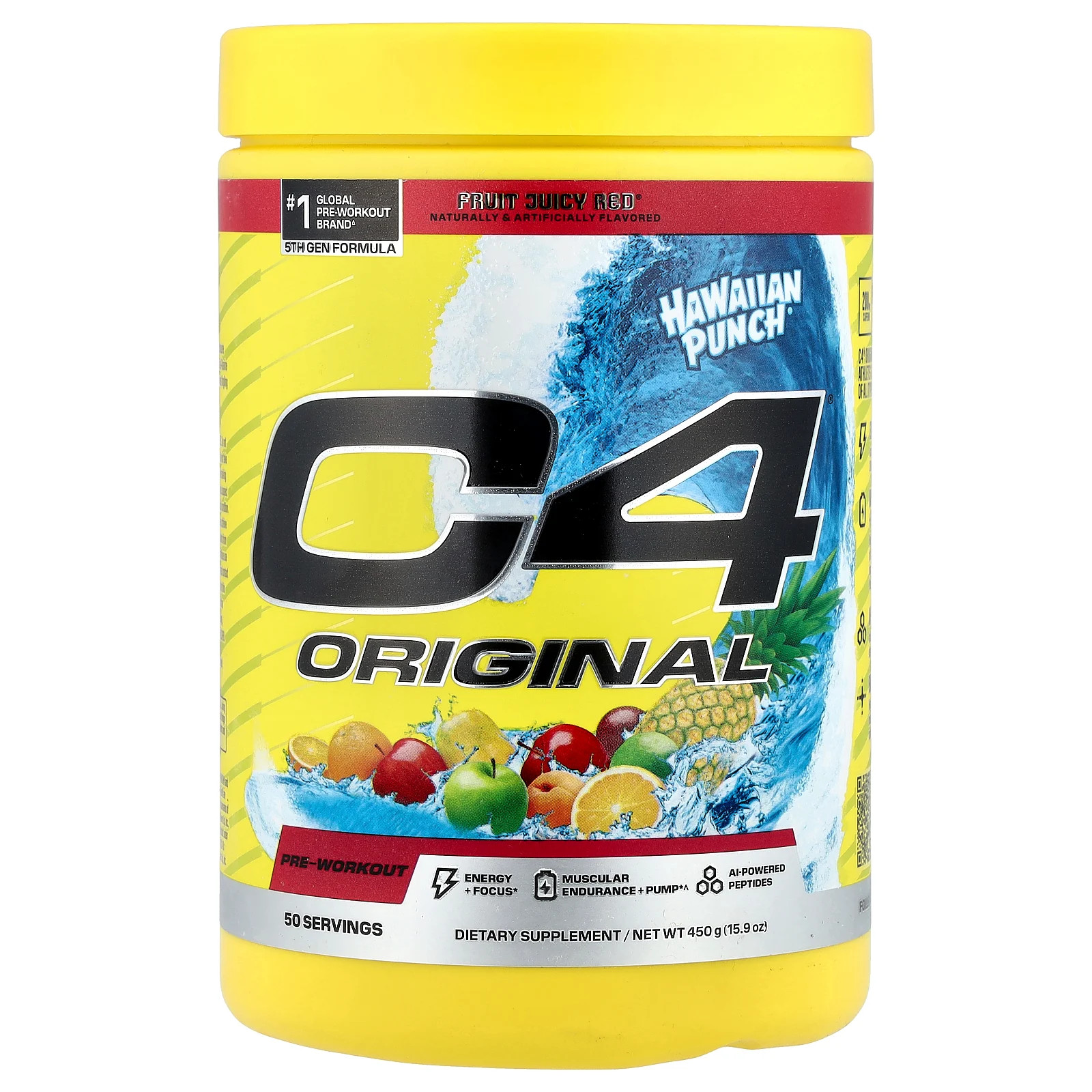 C4® Original, Pre-Workout, Hawaiian Punch® Fruit Juicy Red™, 15.9 oz (450 g)