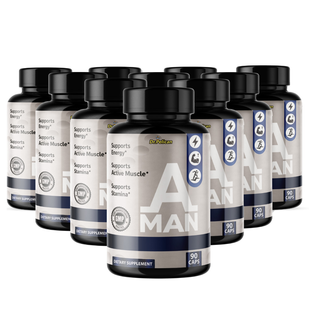 A MAN- Bodybuilding & Men’s Health Support- 10 Bottles- 900 Capsules
