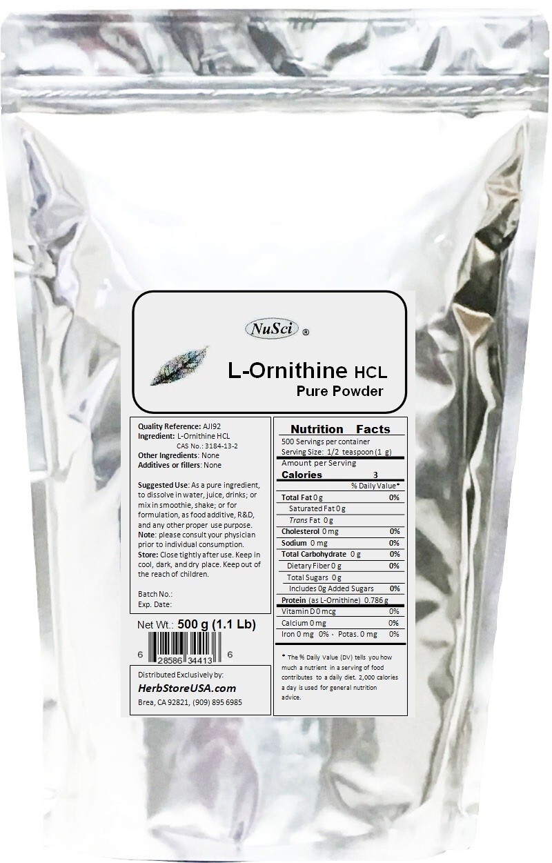 NuSci Pure L-Ornithine Powder 2270g (5.0Lb) lean muscle mass