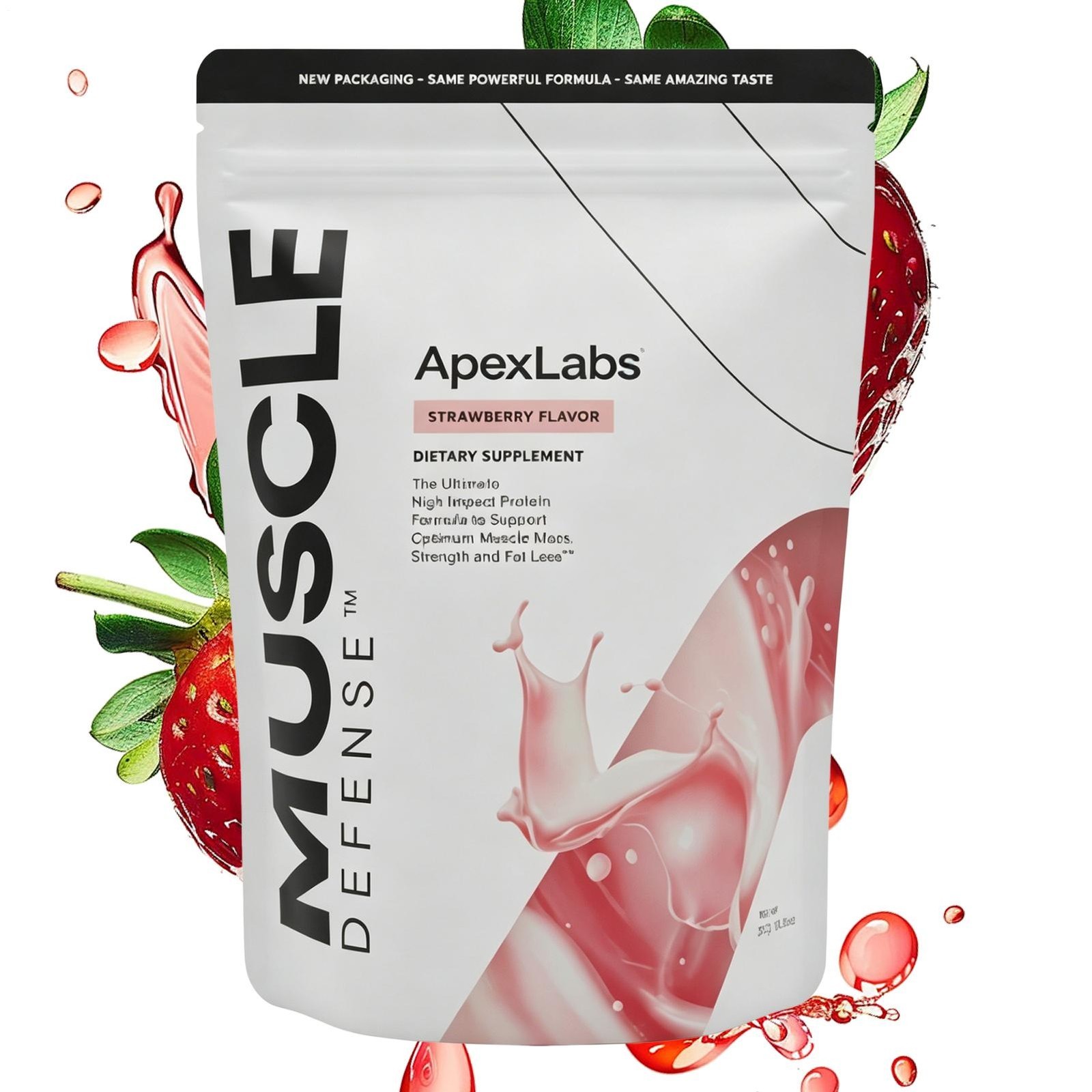 Muscle Defense Strawberry ApexLabs Muscle Mass Support Workout Supplement