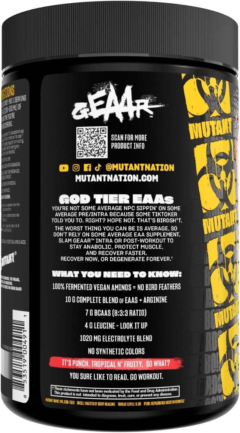 GEAAR – 9.4g of EAA Powder + Arginine, 7g BCAAs, 4g Leucine, Electrolytes, Co…