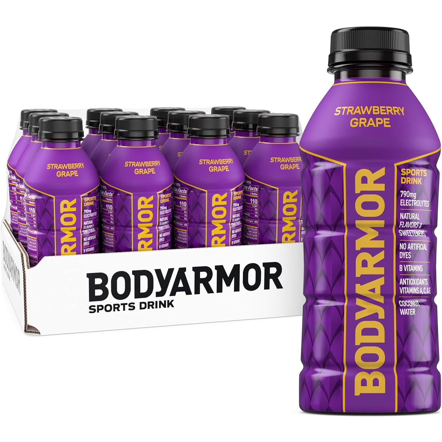 BODYARMOR Sports Drink Beverage, Strawberry 16 Ounce (Pack of 12)