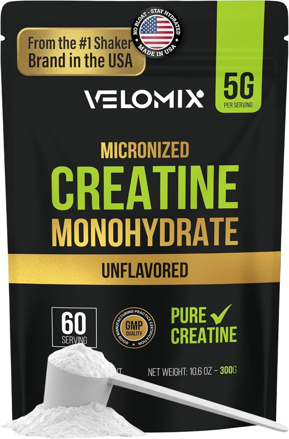 100% Pure Micronized Creatine Monohydrate – 5000mg for Muscle Growth & Recovery