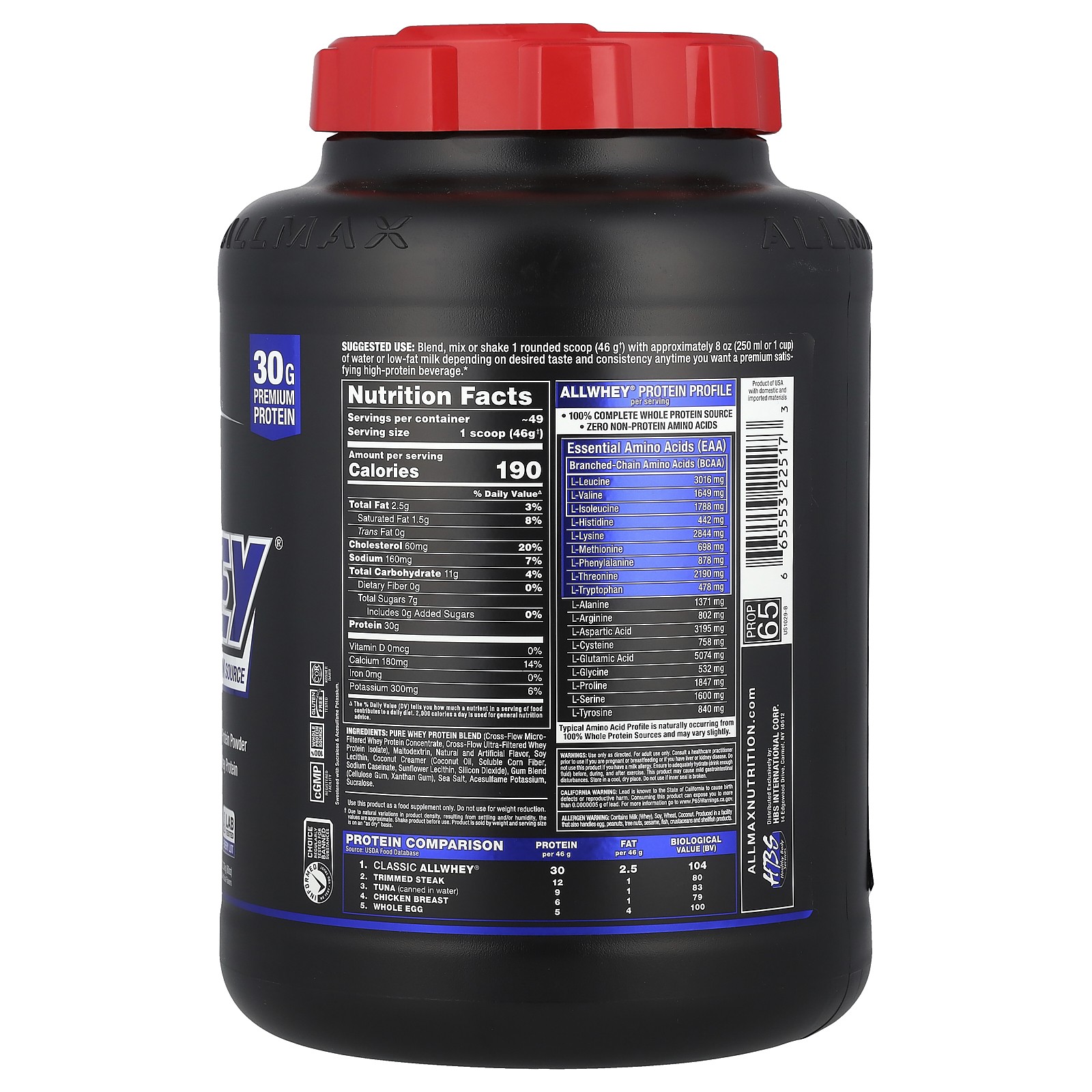 Classic AllWhey, 100% Whey Protein, Vanilla, 5 lbs (2.27 kg)