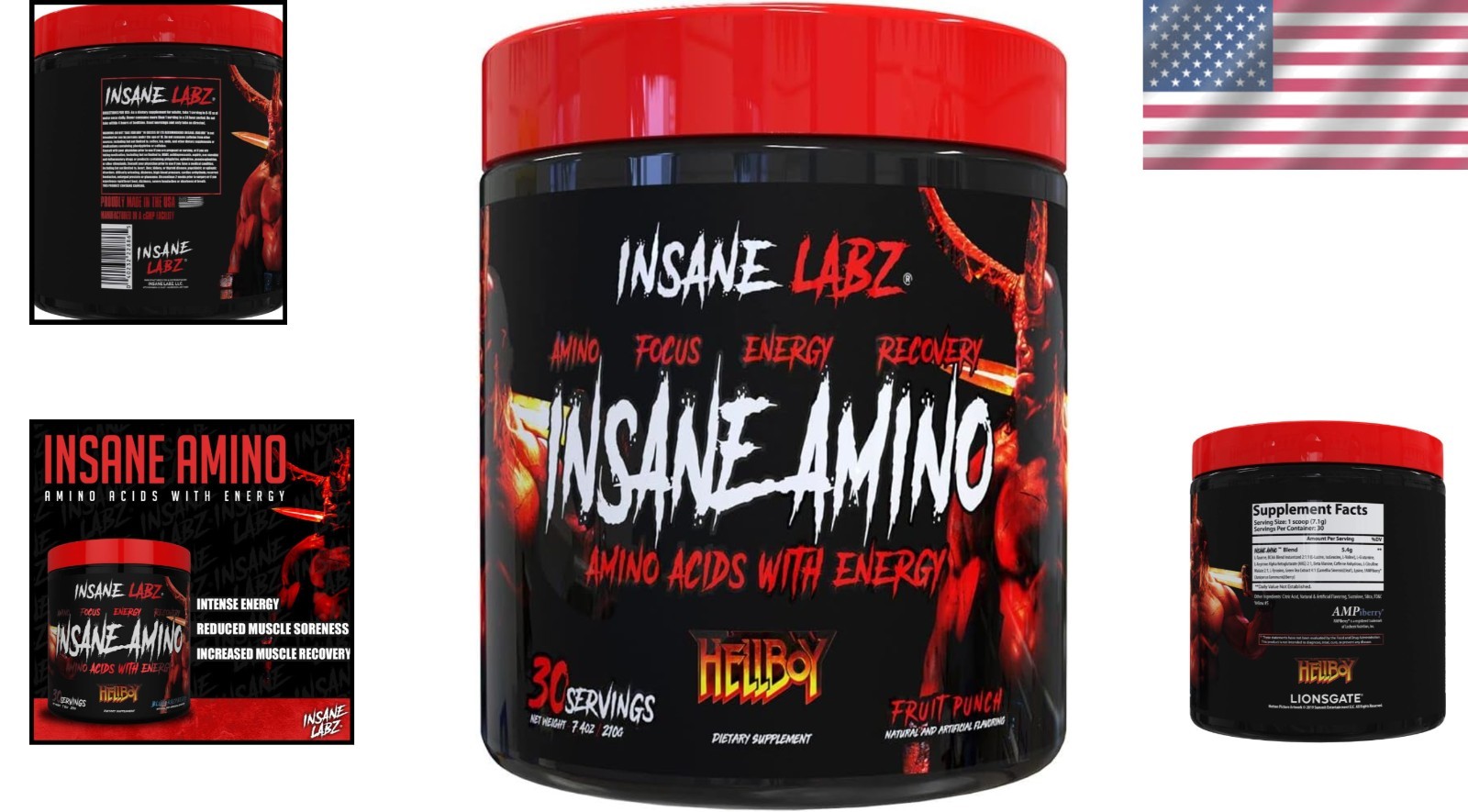 Advanced Muscle Recovery Drink – Psychotic Hellboy Amino – 7.4oz Fruit Punch