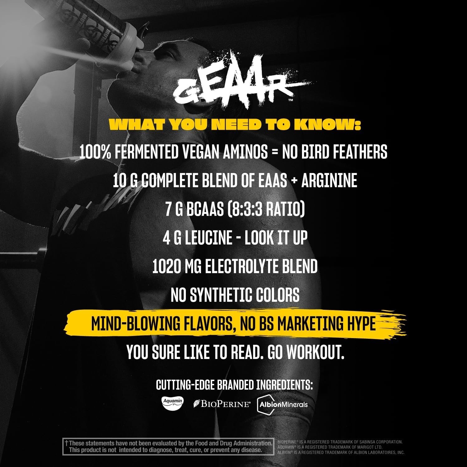 GEAAR – 9.4g of EAA Powder + Arginine, 7g BCAAs, 4g Leucine, Electrolytes, Co…