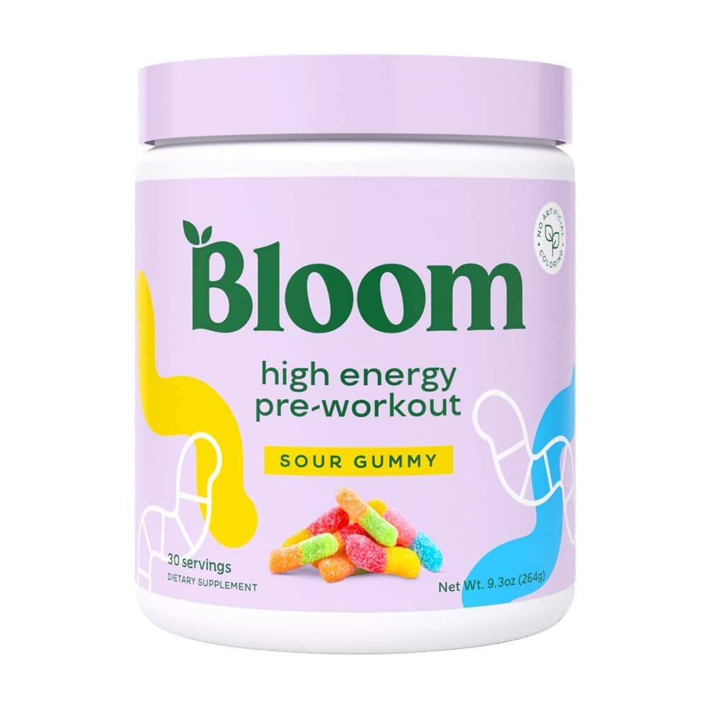 Pre Workout Powder – Sour Gummy, 30 Servings, Beta Alanine, Ginseng, L Tyrosine,
