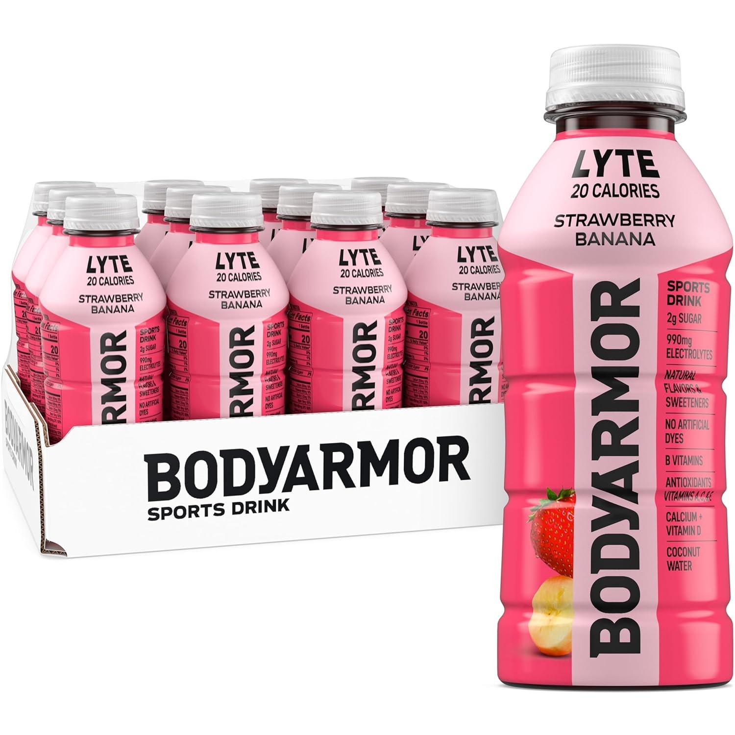BODYARMOR LYTE Low-Calorie Sports Drink, Strawberry 16 Ounce (Pack of 12)