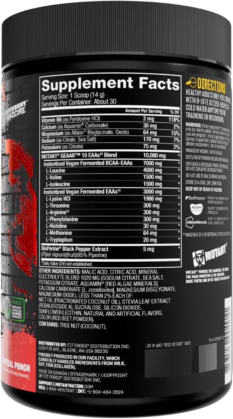 GEAAR – 9.4g of EAA Powder + Arginine, 7g BCAAs, 4g Leucine, Electrolytes, Co…