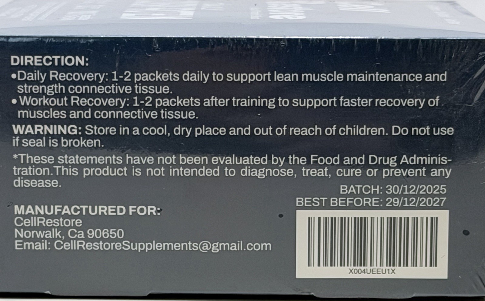 Cell Restore Daily Recovery Protein Liquid Shot 24 Pack 15g Protein Amino Acids