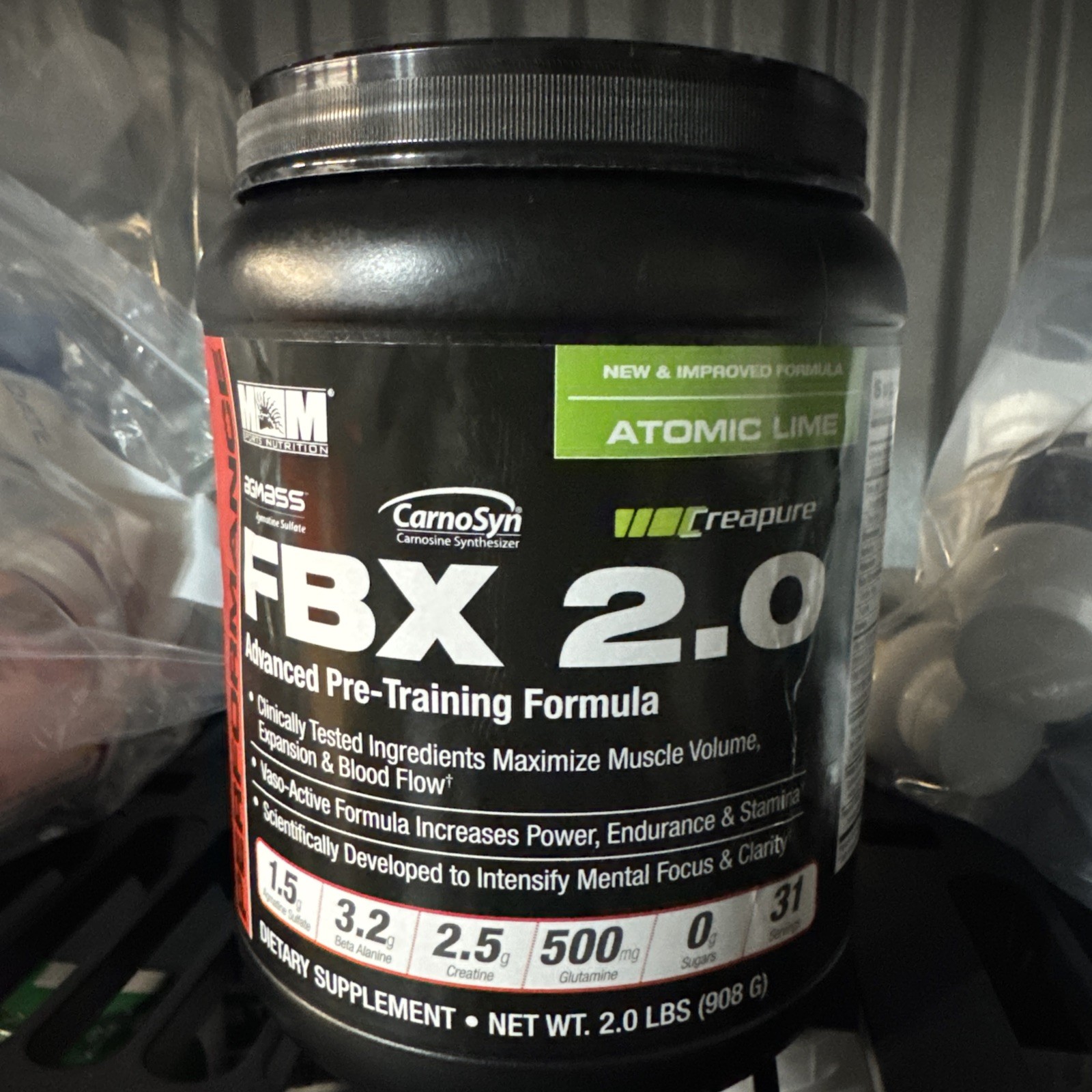 FBX 2.0 Pre-workout Atomic Lime. 2.5g Of Creatine, 3.2g Of Beta Alanine 4/27