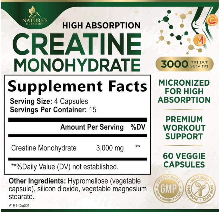 Creatina en polvo monohidratada para crecer musculos kreatina mono hidratad Puro