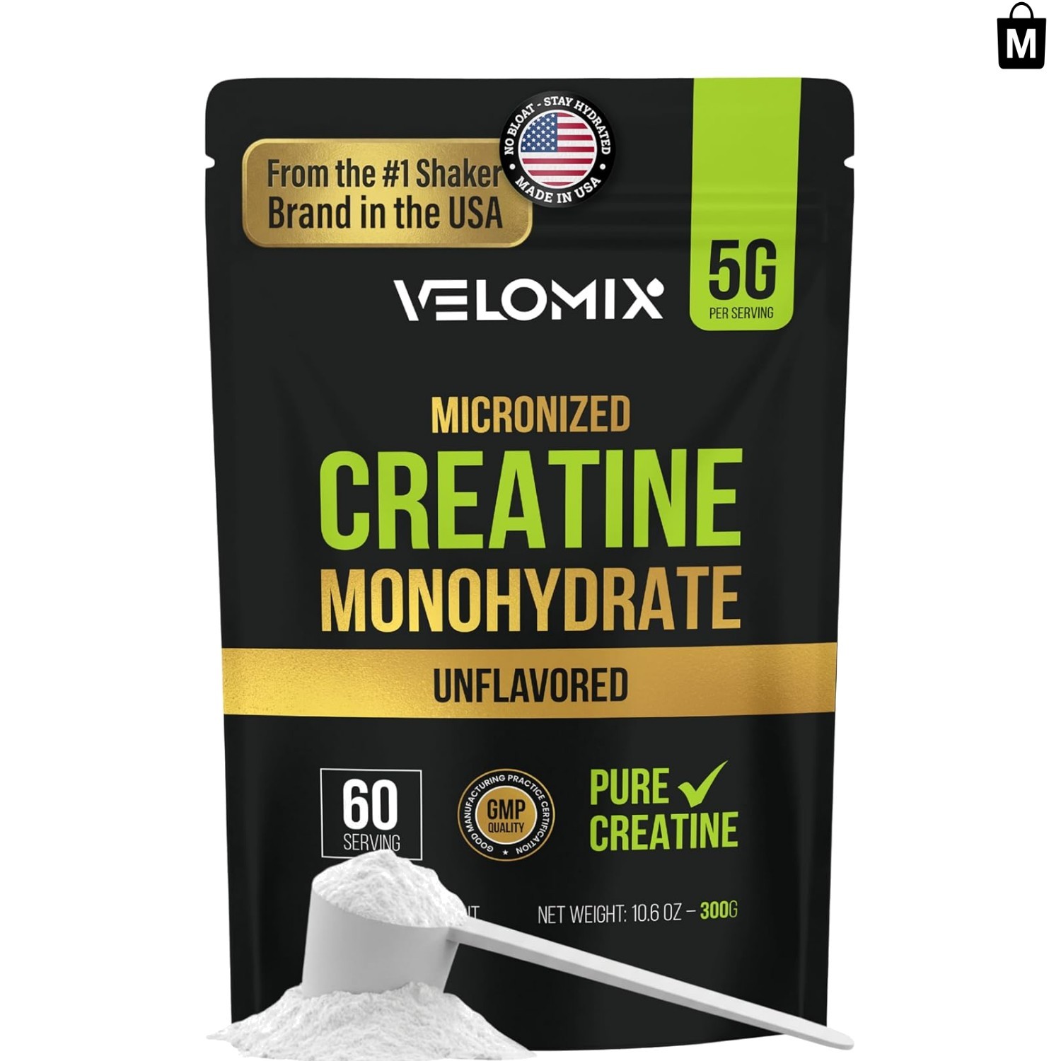 100% Pure Micronized Creatine Monohydrate – 5000mg for Muscle Growth & Recovery