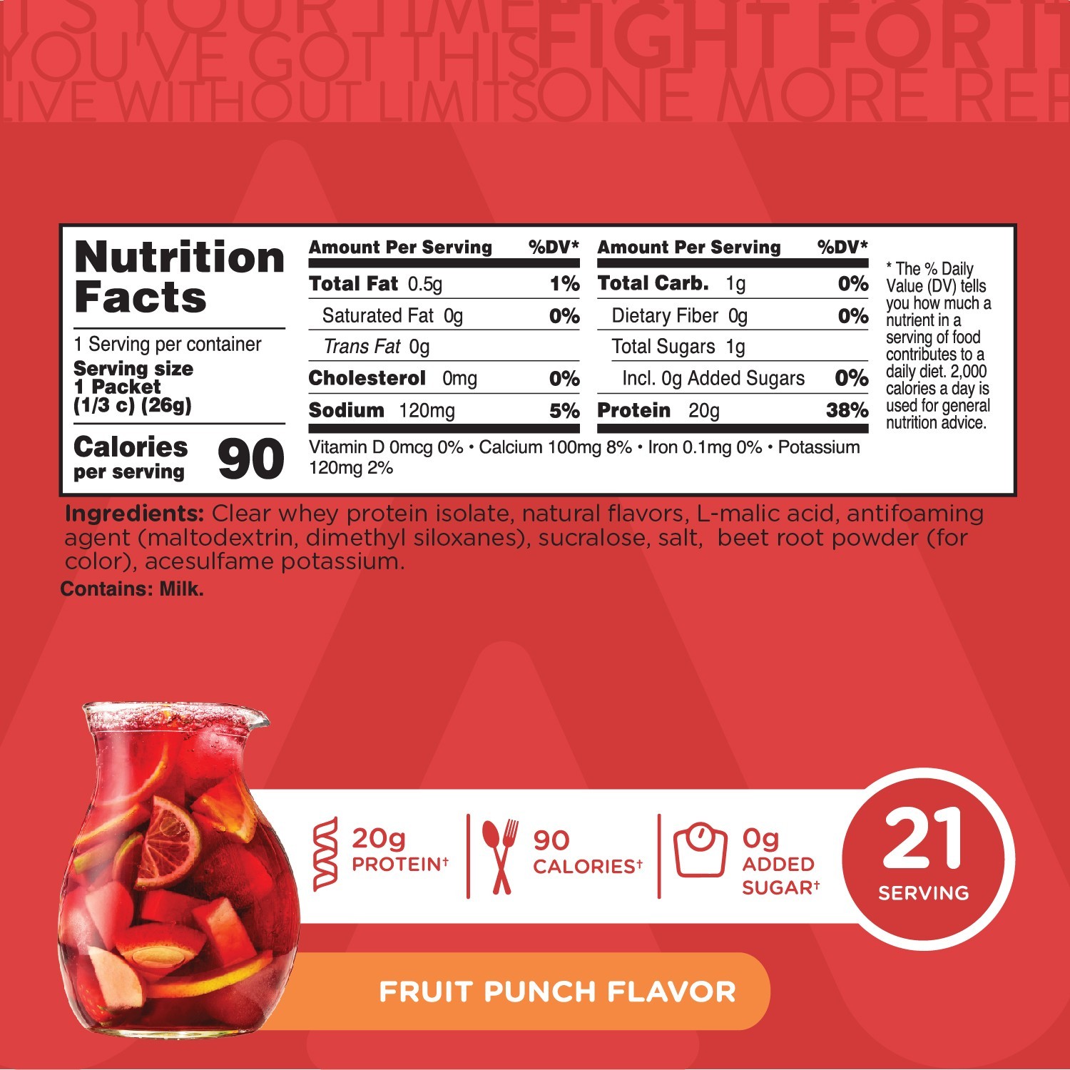 TransformHQ Clear Protein Powder (Fruit Punch) 21 Servings – 20g of Protein