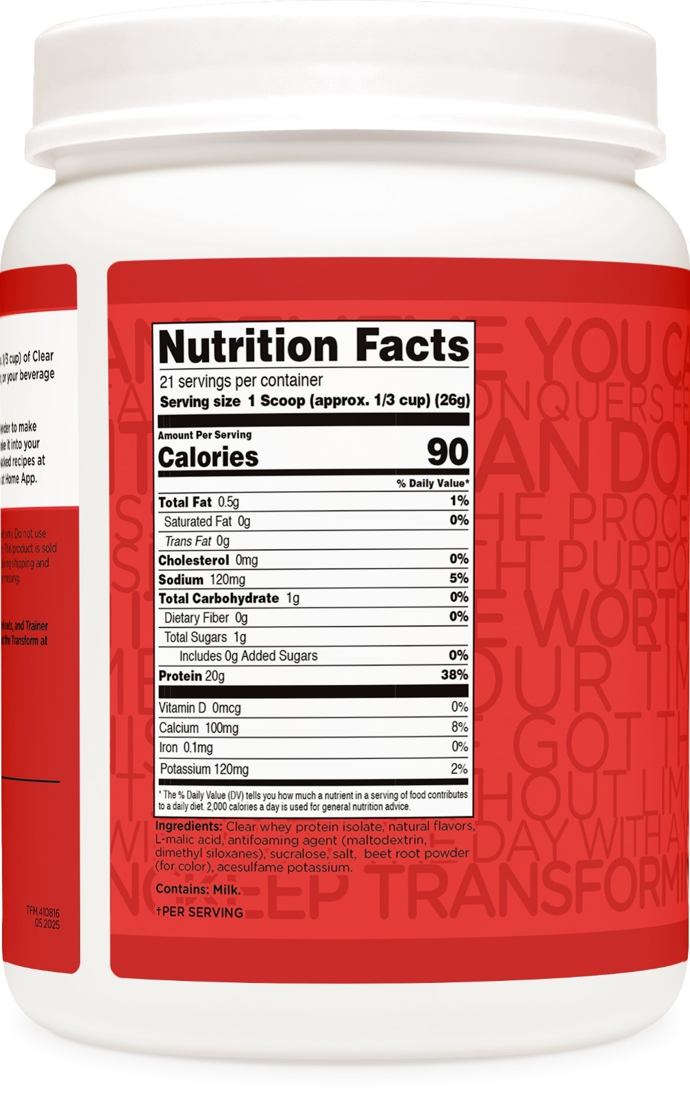 TransformHQ Clear Protein Powder (Fruit Punch) 21 Servings – 20g of Protein