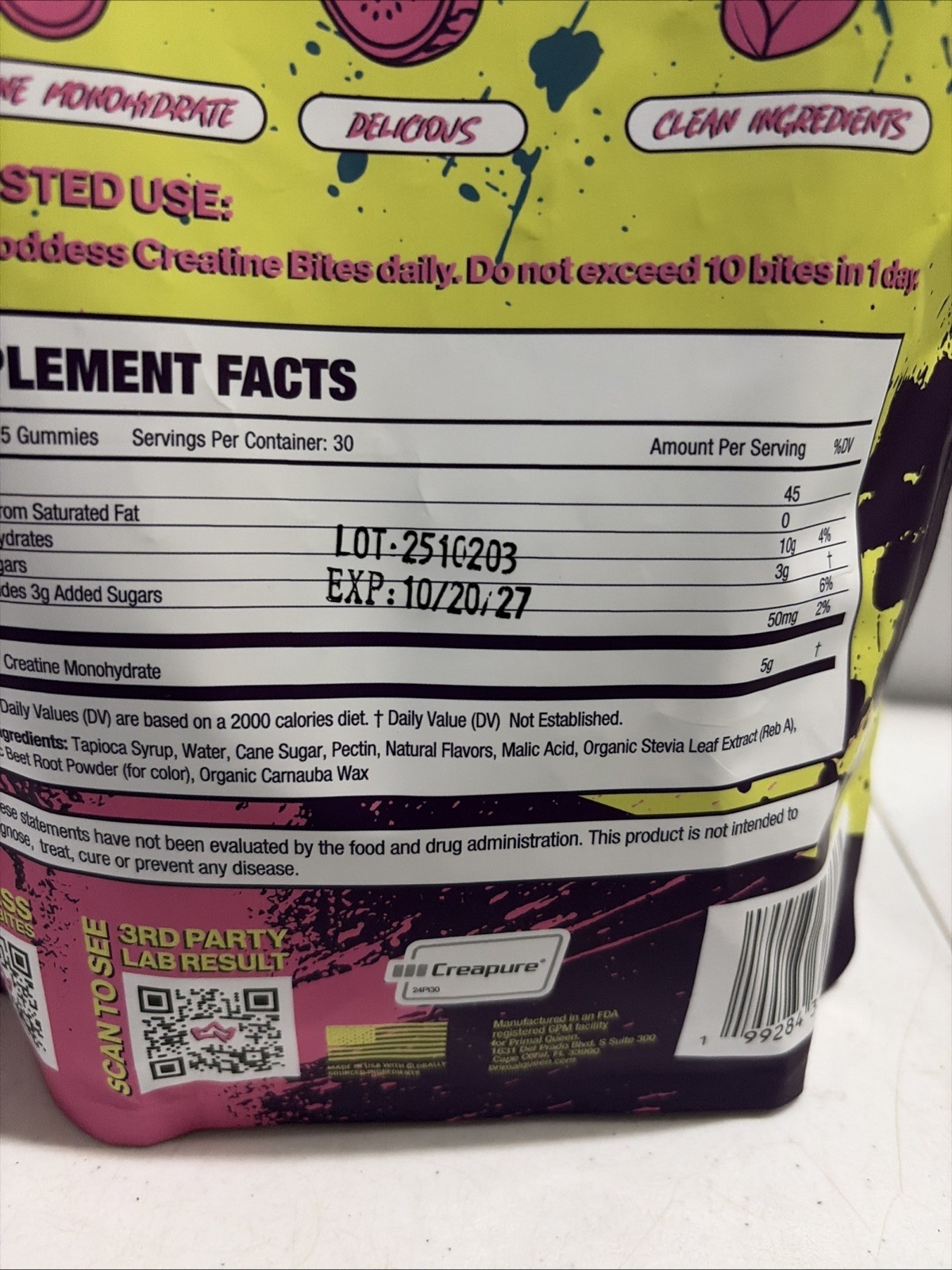 NEW UNOPENED PRIMAL QUEEN Goddess Creatine Gummies Watermelon 1+ Month Supply
