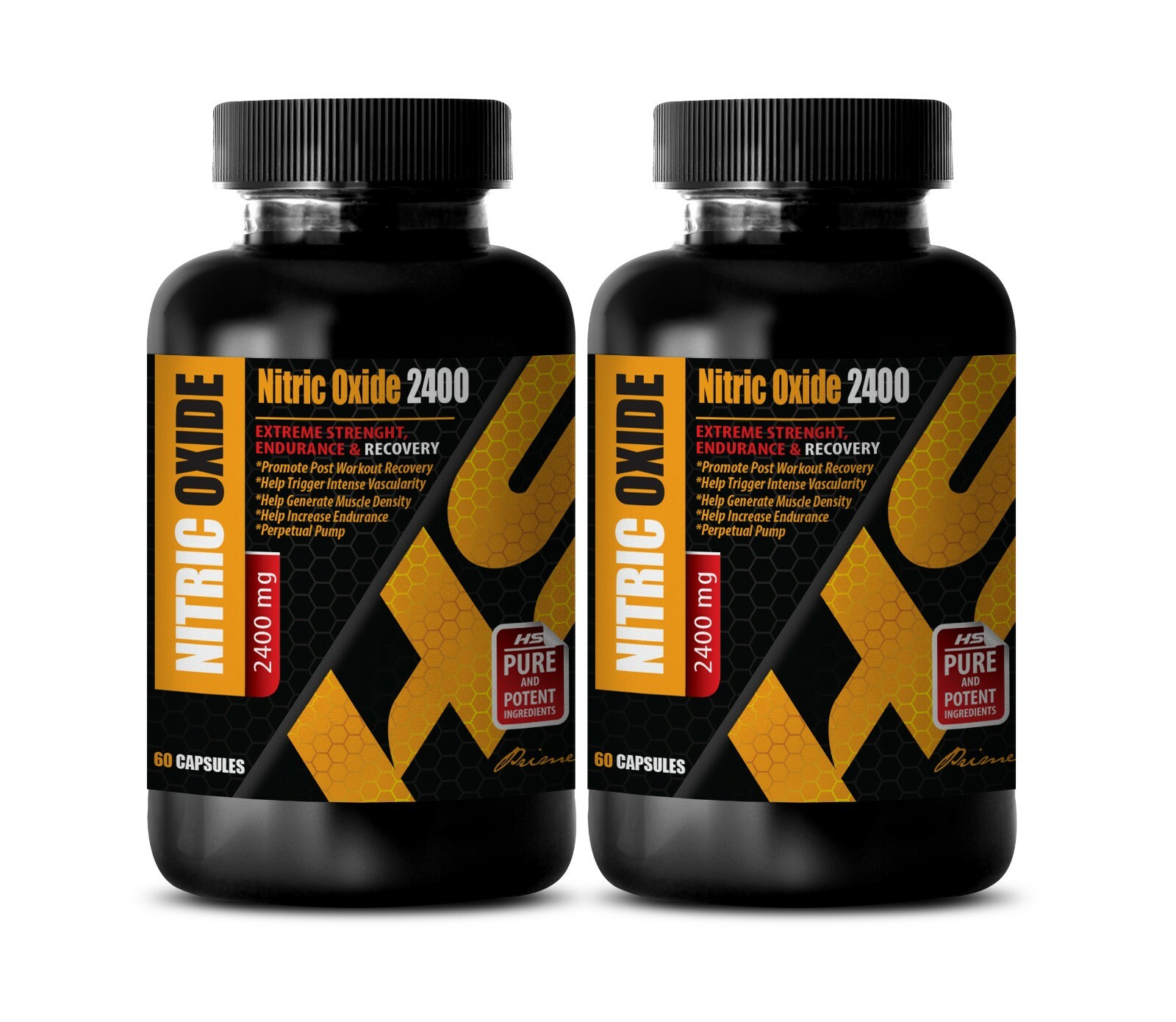 nitric oxide supplement – NITRIC OXIDE 2400 – brain booster – 2 Bottles