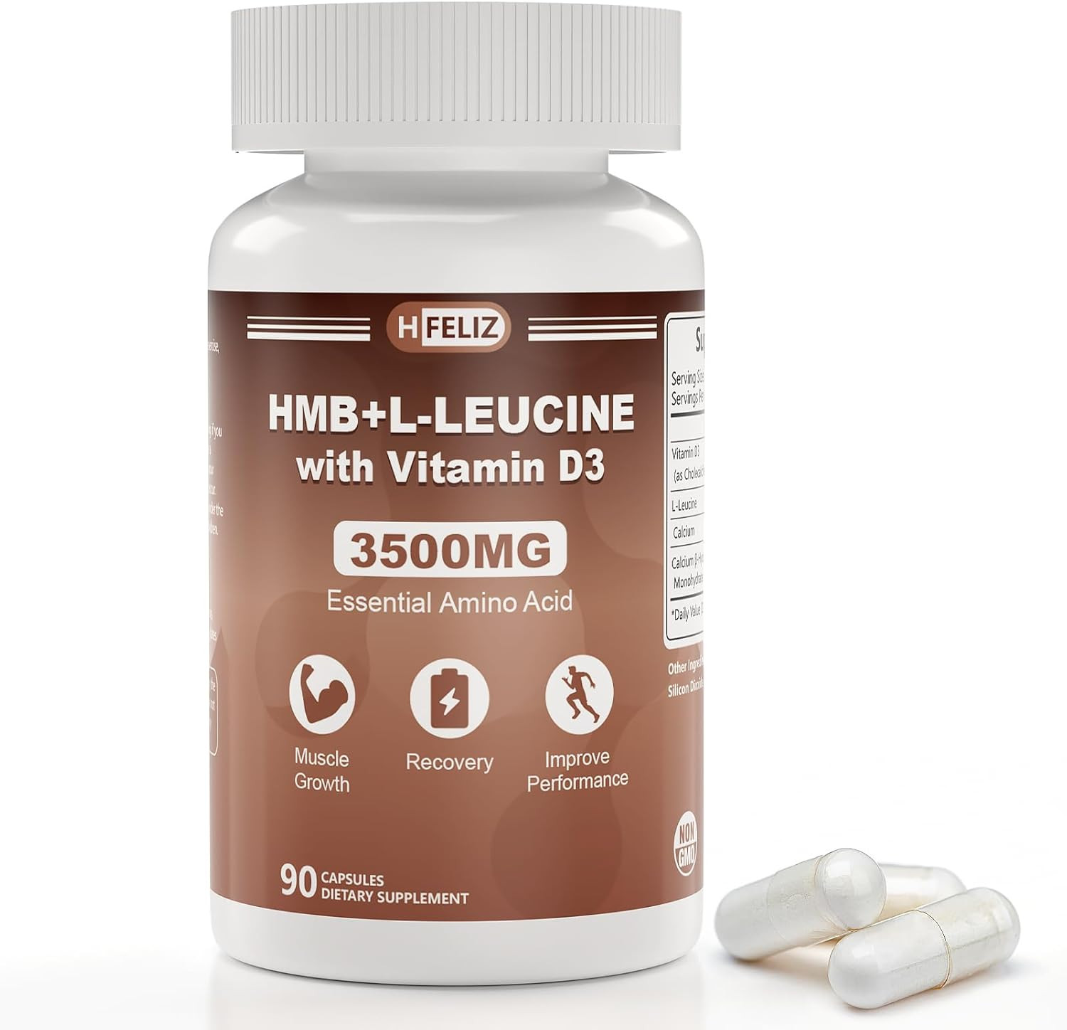 HMB and Leucine Supplement, 3500Mg L-Leucine HMB with Vitamin D3, Amino Acid …