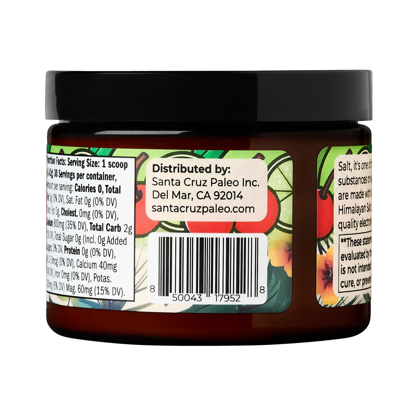 Santa Cruz Paleo Electrolyte Powder Cherry Limeade Sugar Hydration Drink Mix